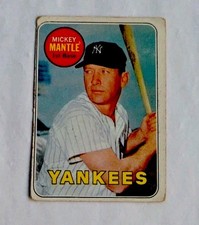 Mickey Mantle 1969 Topps #500 Name in Yellow in Fair to Very Good condition