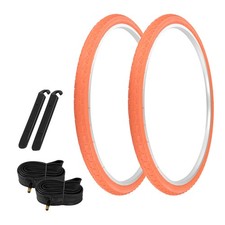 PRO TIRES 700 x 40 Orange P-1134 W/TUBES TIRE LEVERS 33mm Schrader Valve