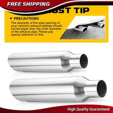 2pcs Exhaust Tip 2.5 Inlet 4 Outlet 18 Length Weld On Silver Stainless Steel 2pcs Exhaust Tip 2.5 Inlet 4 Outlet 18 Length Weld On Silver Stainless Steel