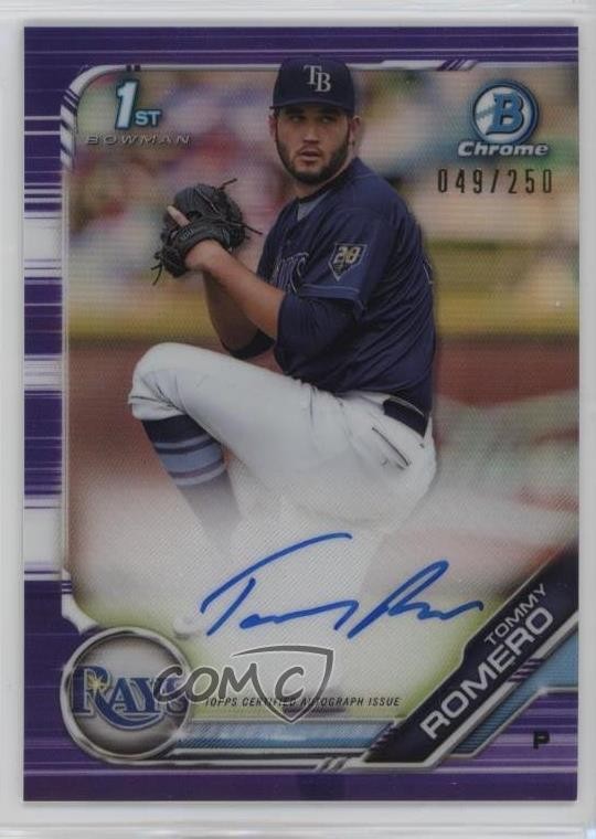 2019 Bowman Chrome Prospect Purple Refractor /250 Tommy Romero #CPA-TR Auto 2a9