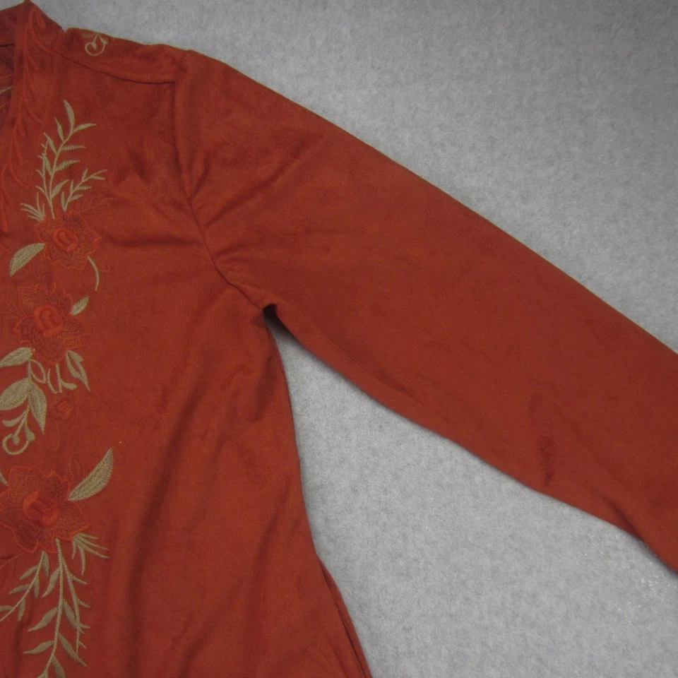 Cárdigan Monoreno Mujer Grande Bordado Óxido Boho Frente Abierto Floral Mordedura de Tiburón Foto 4 de 4