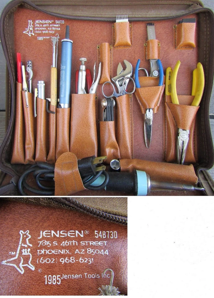 1985 JENSEN 54B730 GRANDE KIT DE FERRAMENTAS ELÉTRICAS DE FACE MACIA - cheio de ferramentas! - Imagem 3 de 4