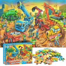 Jigsaw Puzzles for Kids Ages 3-5, 4-8, 6-8 Boys Girls - 60 Piece Construction Si