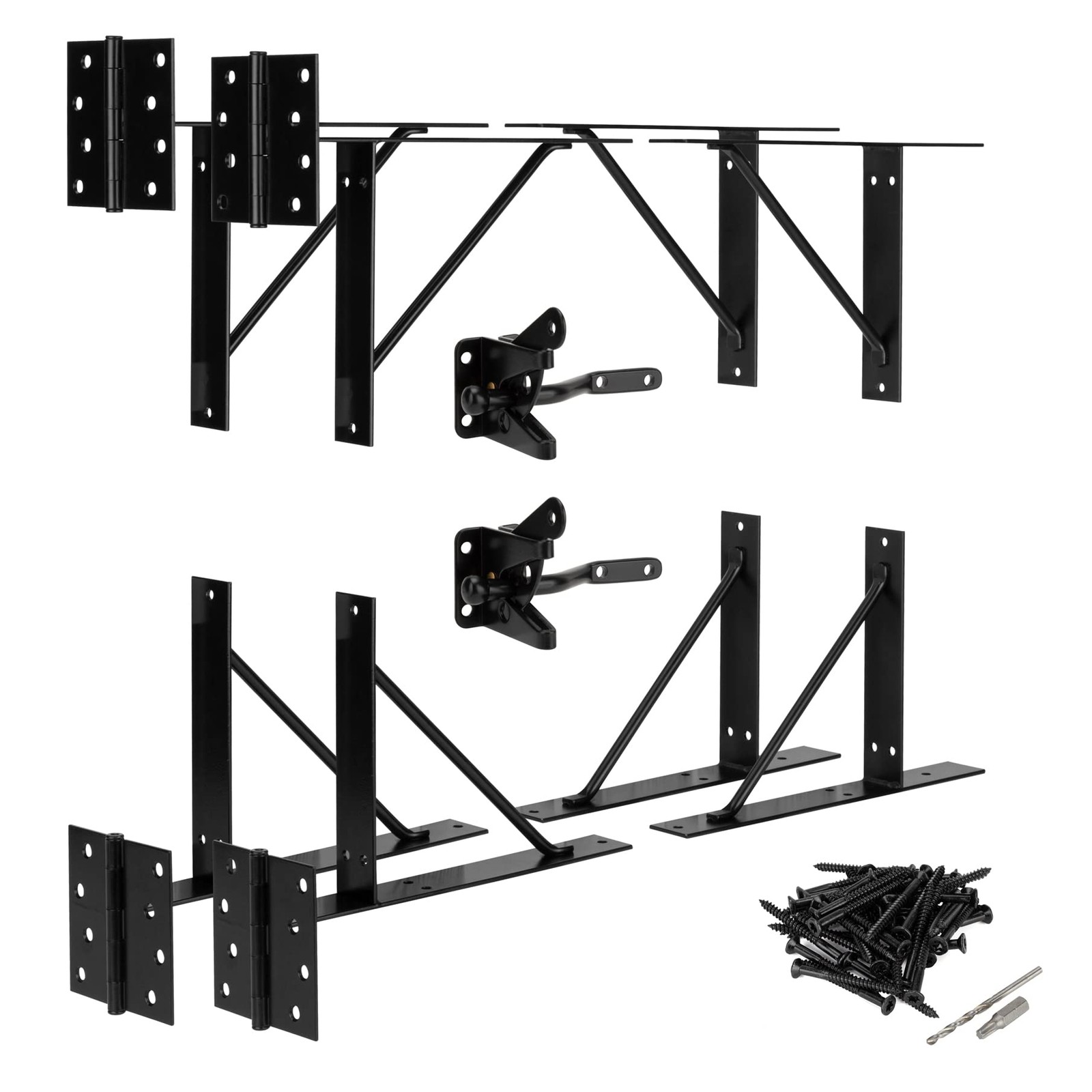 2 Set Heavy Duty Anti Sag Bracket Kit for Wooden Fences, Shed Doors, Driveway...