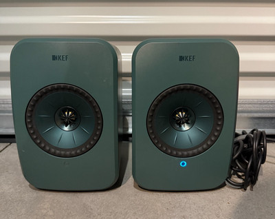 KEF LSX II LT SPEAKERS WIRELESS HIFI BOOKSHELF GREEN SP4077J2CA NO REMOTE OR BOX