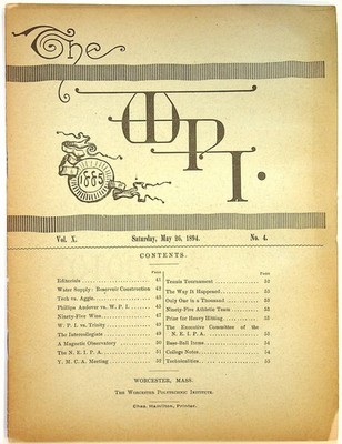 Worcester Polytechnic Institute Magazine Vol. 10 #4 GD 1894 Low Grade