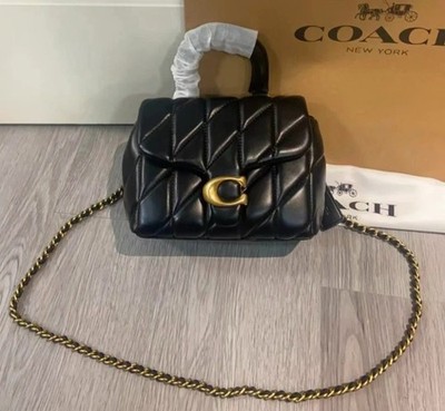 COACH Quilted Tabby Top Handle Bag Shoulder Bag Black CCC12 NEW