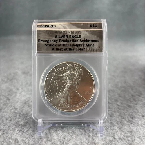 2020 P Silver Eagle - ANACS MS69 - Emergency Production A First Strike Coin