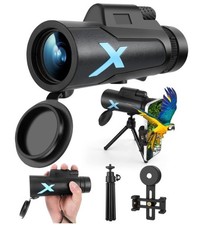 12x50 HD Monocular Telescope w/ Phone Adapter Tripod Waterproof
