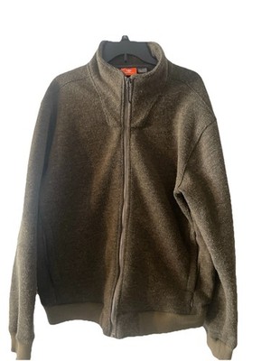 Merrell Full Zip fleece lined sweater jacket mens xl poly wool blend green