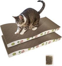 TIMHAKA Cat Scratching Board, Corrugate Cat Scratcher for Indoor Cats with Catni
