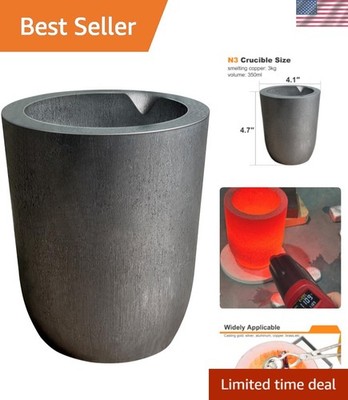 Graphite Crucible Cup - 3kg, High Temp 1800 , Perfect for Metal Melting