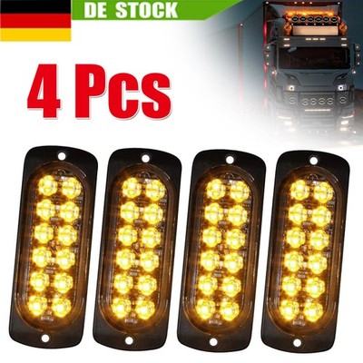 4X LED Frontblitzer Warnleuchte für Auto LKW 12-24V KFZ Blitzlicht Strobe Licht