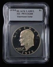 1978- S Eisenhower Dollar $1 ICG Black Label PR70 DCAM