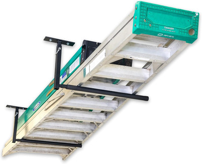 Adjustable Overhead Ladder Rack   Garage Organizer Ladder Shelf for Step & Exten
