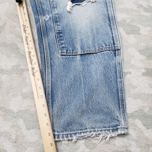 Vintage Carhartt Jeans Mens 37x28 Blue B07 Double Knee Distressed Denim Workwear - Picture 4 of 10