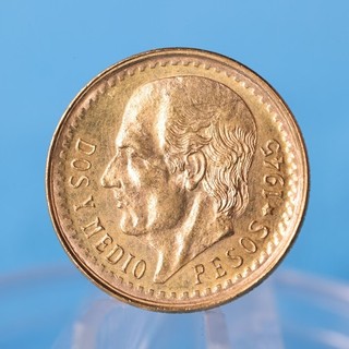 Mexico 2 5 Pesos 1945 Hidalgo 2 0833 Gramm 900 Gold Vz (Nr47)