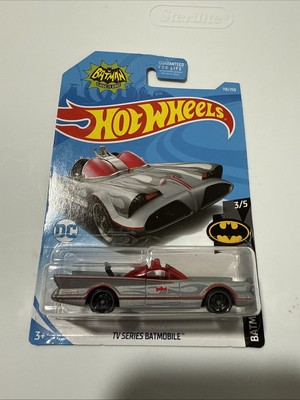 Hot Wheels Classic Tv Series 66 Batman Batmobile Grey Flames Red Tint Variation