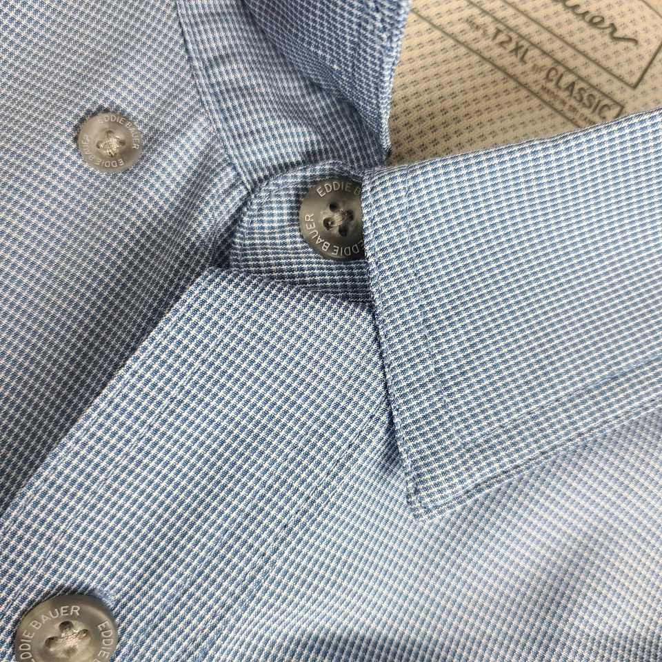 Eddie Bauer Shirt Mens T2XL 2XL XXL Tall Blue Classic Vented Sport Shop Flap - Image 4 of 4