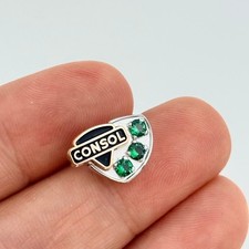 Consol Energy 10K Gold Employee Service Award Pin Green Stones Coal Mining 1.6g