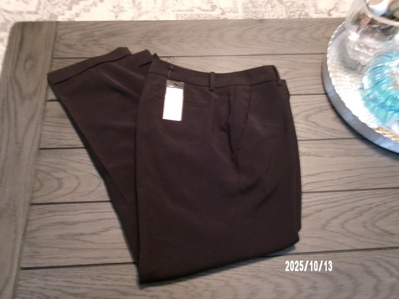 Brand New With Tags BCBG MAXAZRIA Size 12 'WARREN' BLACK STRAIGHT Dressy  Pants