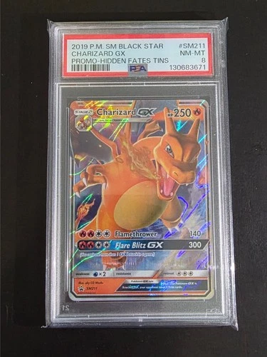 POKEMON CARD CHARIZARD GX 211 BLACK STAR PROMO SM211 GRADED PSA 8 #SM211 #211