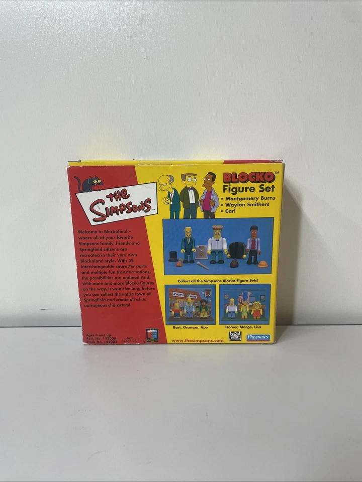 Juego de figuras BLOCKO de Los Simpson; Montgomery Burns, Smithers & Carl NUEVO Playmates Foto 2 de 4