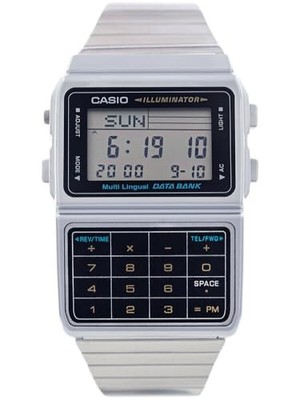 CASIO DBC-611-1DF Datenbank Taschenrechner Digitaluhr Silber Telememo Alarm JP