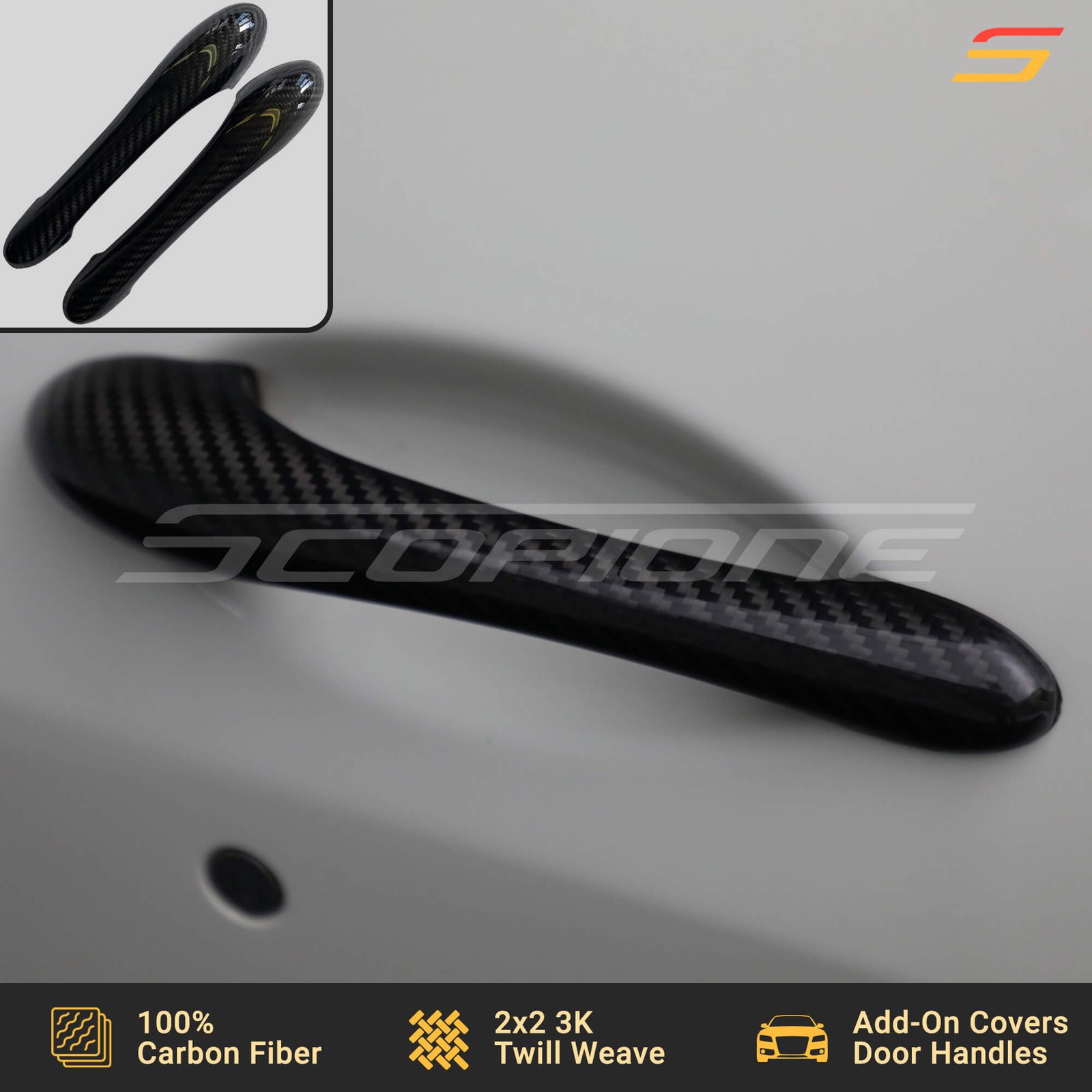Scopione Carbon Fiber Door Handle Covers for Maserati 08-19 GranTurismo Cabrio