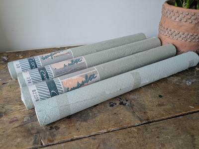 4x Vintage Impulse Salbeigrün Landhaus Tapetenrollen Blume Cottagecore Ditsy