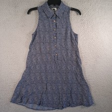 Wild Blue Womens Multicolor Sleeveless Button Dress Size Medium Collar A-Line