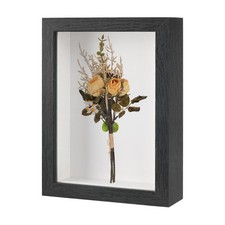 Shadow Box Frame, 6 x 8 Inch Wooden Dried Flower Photo Frame Black 