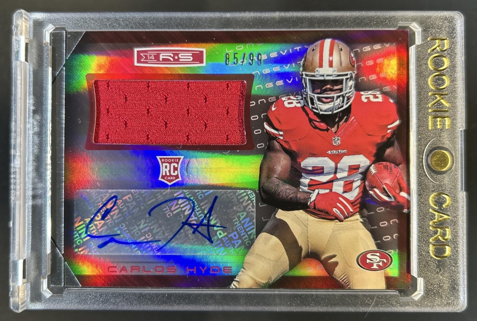 Carlos Hyde Panini Rookies & Stars #118 Autograph Longevity Ruby