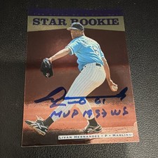 Upper Deck 1996 Star Rookie Livan Hernandez #244 Autographed BV49428 Marlins