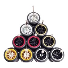 5 Sets Ce28 10 Spoke 5 Color Rim Mix 11mm Rubber Tires For 164 Hot Wheel Swap