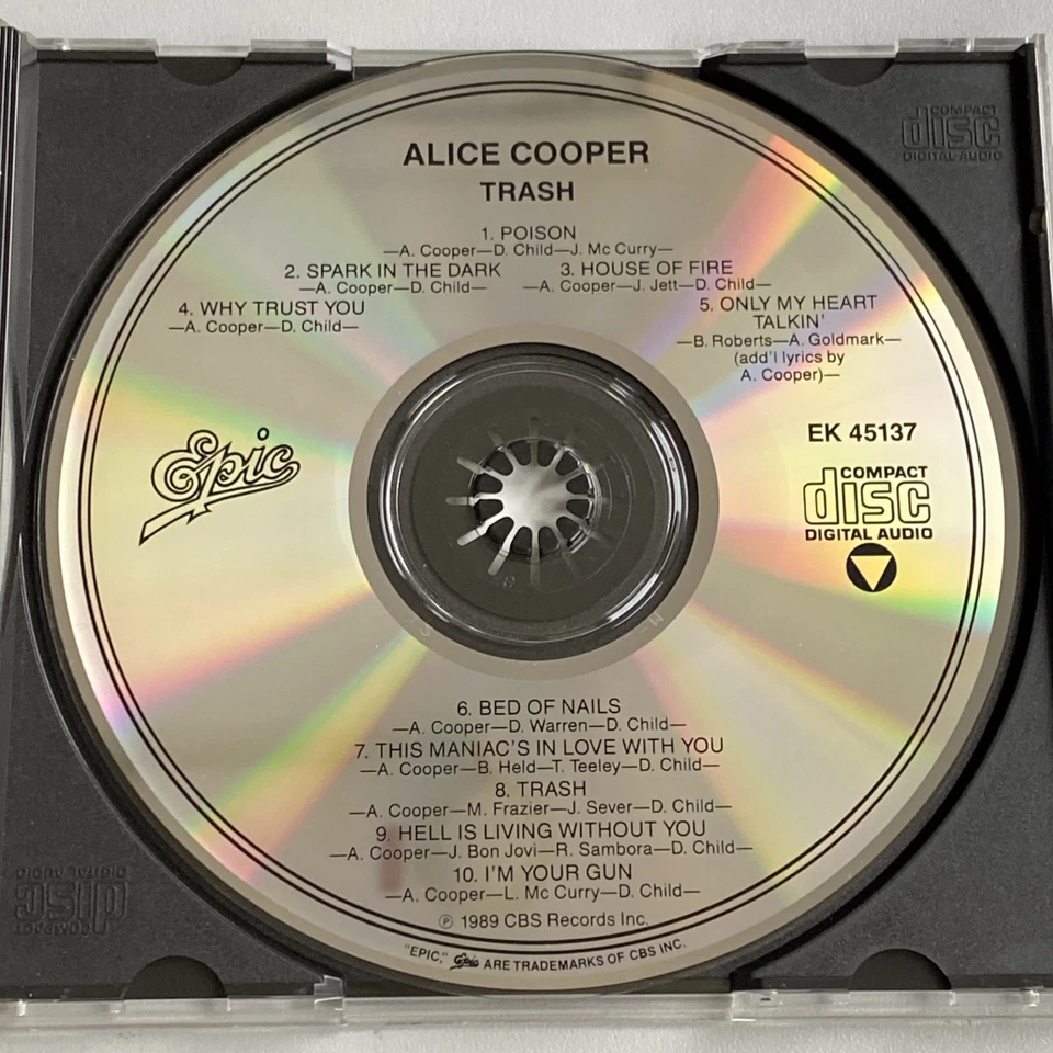 CD Alice Cooper - Trash 10 Songs 1989 rare US Press Poison Hardrock Mötley Crüe - Bild 4 von 4
