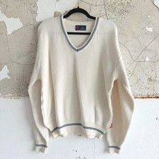 Vintage Sweater Isuzu Embroidered Made in USA Isle of Cotton V-Neck L Auto Promo
