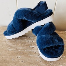 Koolaburra by UGG Women's Fuzz-ee Faux Fur Fuzzy Slipper Sandals EC