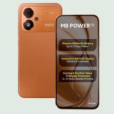 POCO M8 Power 5G | 128GB | 8GB RAM | Orange | Global Version Unlocked 8000mAh
