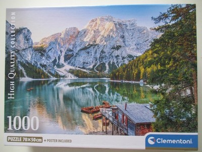 Puzzle 1000 Teile, Clementoni: Emerald Lake Braies