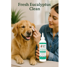 Dog Ear Cleaner Eucalyptus Ear Wash  Drying Solution, Gentle Ear Care for Dogs