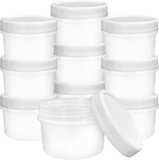 10 Pack 4Oz Reusable Small Plastic Containers with Screw Lids, Small Food Storag