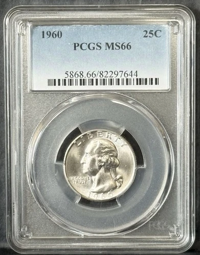 1960 ** Washington Silver Quarter ** MS66 PCGS ** Blue Label **