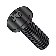 M6-1.00 x 25 mm Phillips Pan Machine Screw, Black Oxide Steel, 700 PK,