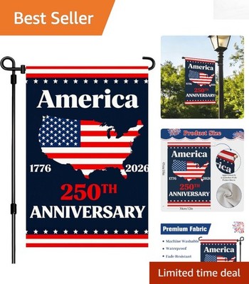 Celebrate Freedom with 250th Anniversary USA Map Flag - Waterproof Garden Decor