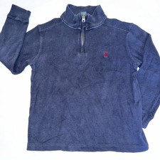 Polo Ralph Lauren Kids Navy Quarter Zip Pullowver Sweater Size 7 Red Pony Logo