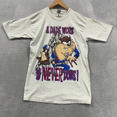 Vintage Looney Tunes Shirt Mens Large Taz A Dad's work is never done 90s