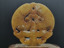 Jade Hetian Old Antique Pendant Sculpture Fish Aquarium Chinese Craft