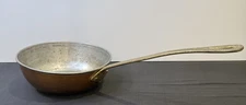 Antique Copper Cooking Pan With Brass Handle