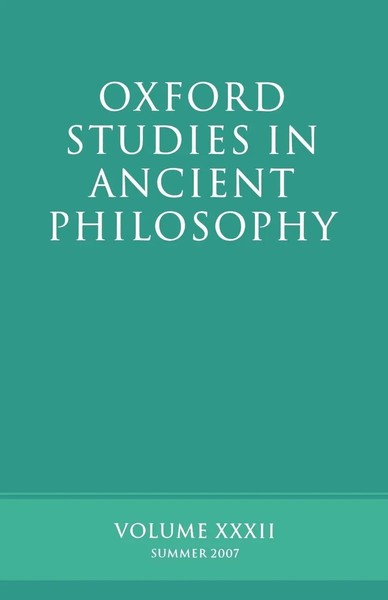 David Sedley | Oxford Studies In Ancient Philosophy Xxxii | Taschenbuch (2007)-image